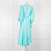120% Lino Turquoise Belted Dress