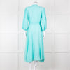 120% Lino Turquoise Belted Dress