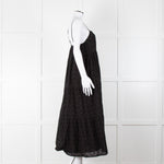 Seafolly Black Broderie Anglaise Tiered Strappy Midi Dress