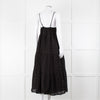 Seafolly Black Broderie Anglaise Tiered Strappy Midi Dress