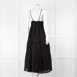 Seafolly Black Broderie Anglaise Tiered Strappy Midi Dress