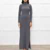 Iris & Ink Grey Merino Wool Knitted Maxi Dress