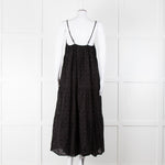 Seafolly Black Broderie Anglaise Tiered Strappy Midi Dress