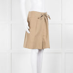 Chloe Pleated Beige Skirt With Belt