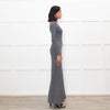 Iris & Ink Grey Merino Wool Knitted Maxi Dress