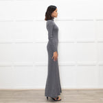Iris & Ink Grey Merino Wool Knitted Maxi Dress