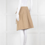 Chloe Pleated Beige Skirt With Belt