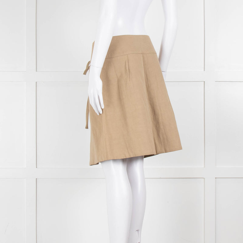 Chloe Pleated Beige Skirt With Belt