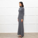 Iris & Ink Grey Merino Wool Knitted Maxi Dress