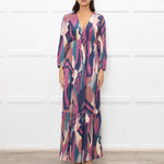 Ba&Sh Purple Blue V-Necked Long Dress