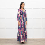 Ba&Sh Purple Blue V-Necked Long Dress