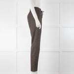 Riani Brown Check Trousers Drawstring Waist