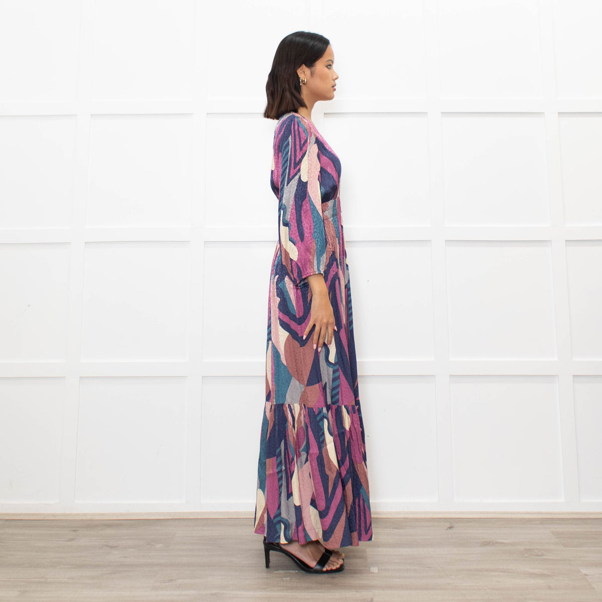 Ba&Sh Purple Blue V-Necked Long Dress