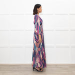 Ba&Sh Purple Blue V-Necked Long Dress