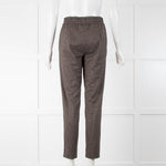 Riani Brown Check Trousers Drawstring Waist