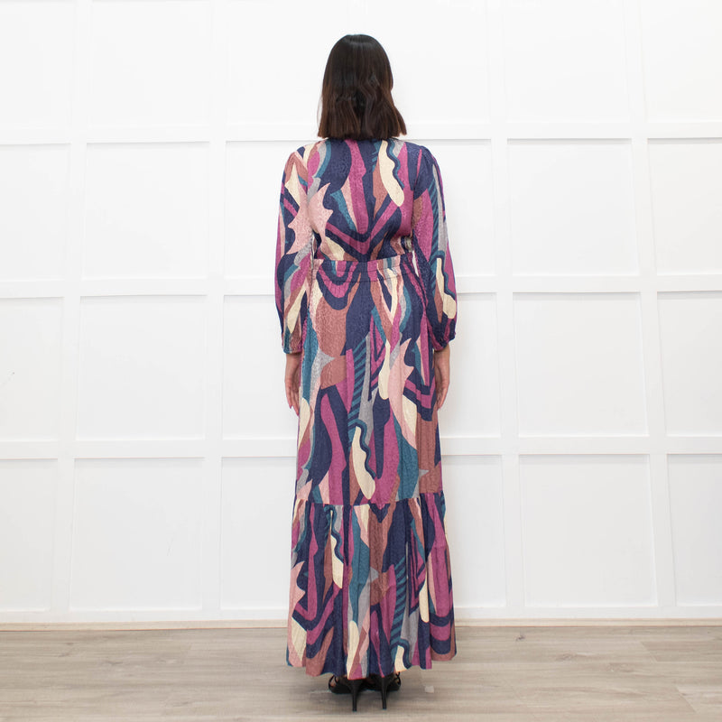 Ba&Sh Purple Blue V-Necked Long Dress