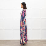 Ba&Sh Purple Blue V-Necked Long Dress