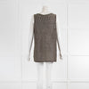 Sarah Pacini Grey Metallic Thread Sleeve Top