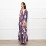 Ba&Sh Purple Blue V-Necked Long Dress