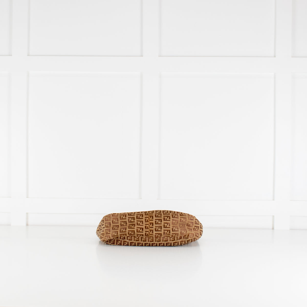 Fendi Brown Zucchino Logo Shoulder Bag