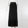 Ganni Black Dot Peplum Maxi Skirt