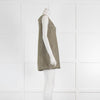 Sarah Pacini Khaki Metallic Thread Sleeve Top