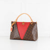 Louis Vuitton Brown Red Monogram V Tote MM Bag With Additional Strap