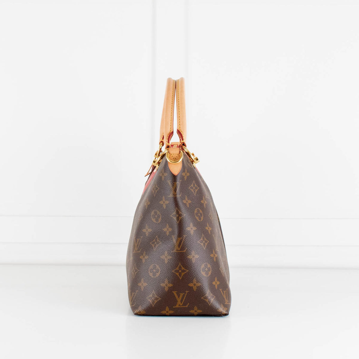 Louis Vuitton Brown Red Monogram V Tote MM Bag With Additional Strap