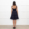Sandro Navy Blue Gold Lurex Detail Sleeveless Dress