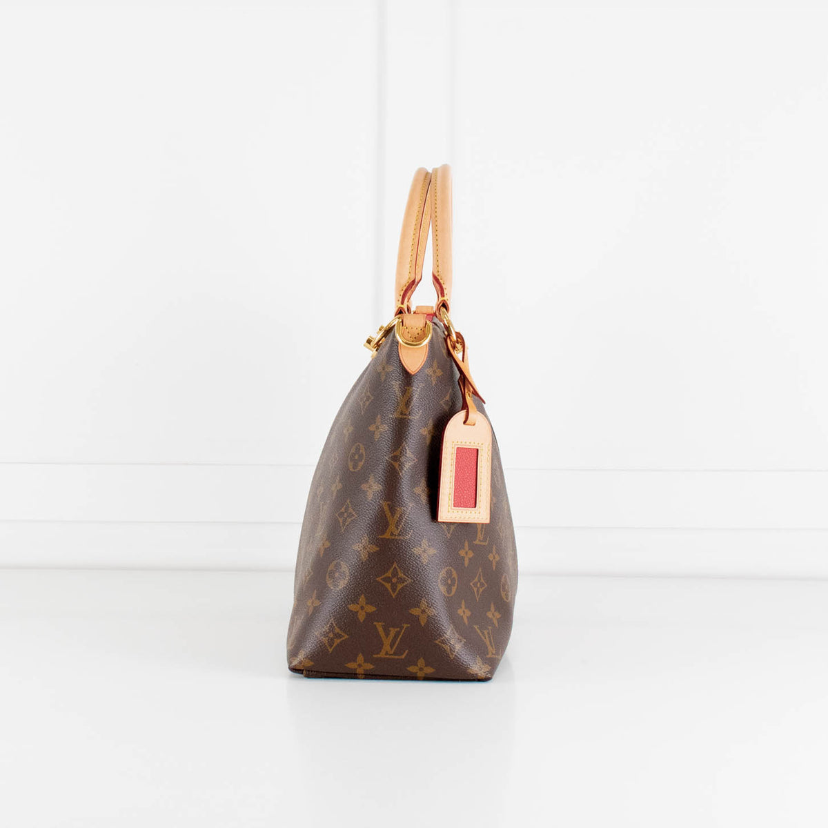 Louis Vuitton Brown Red Monogram V Tote MM Bag With Additional Strap