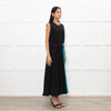 Roksanda Black Turquoise Pleat Purple Ribbon Detail Dress