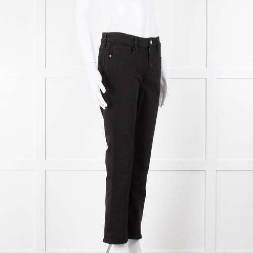 Frame Le Crop Mini Boot Jeans in Black