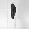 Equipment Black Polka Dot Silk Cropped Long Sleeve Top