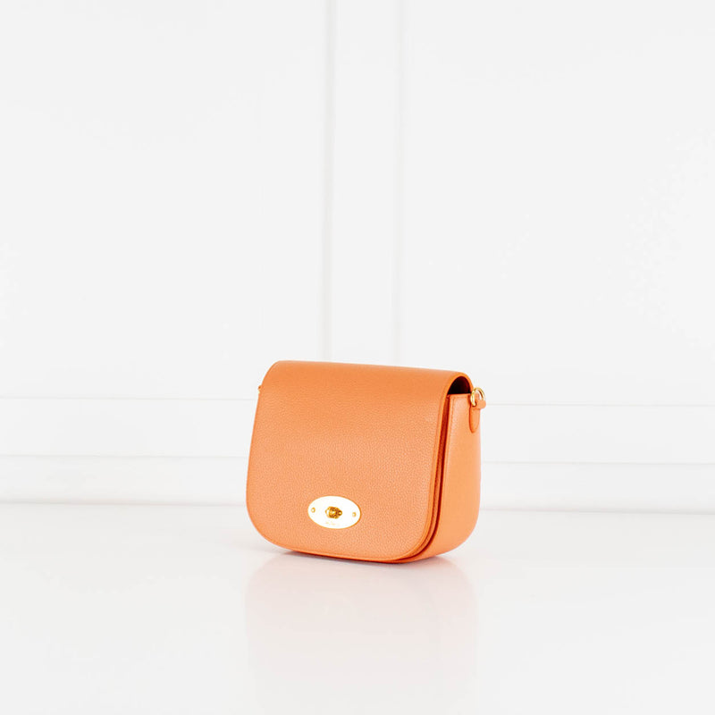 Mulberry Orange Grain Leather Small Darley Satchel Bag