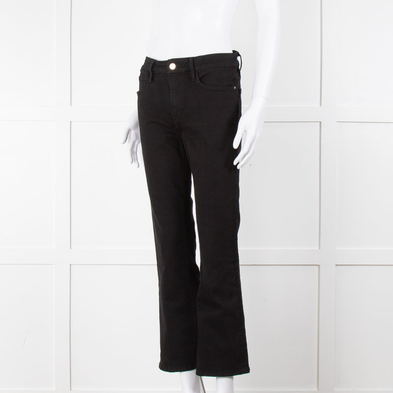 Frame Le Crop Mini Boot Jeans in Black