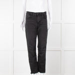 Frame Le High Straight Leg Jeans in Washed Black