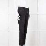 Frame Le High Straight Leg Jeans in Washed Black