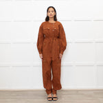 Ulla Johnson Tan Long Sleeve Belted Jumpsuit