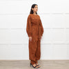 Ulla Johnson Tan Long Sleeve Belted Jumpsuit