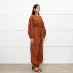Ulla Johnson Tan Long Sleeve Belted Jumpsuit