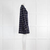 Amina Rubinacci Navy Unlined Coat With Metallic Thread Check