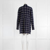 Amina Rubinacci Navy Unlined Coat With Metallic Thread Check