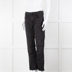 Frame Le High Straight Leg Jeans in Washed Black