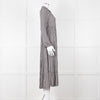 Ganni Black And White Small Check Tiered Maxi Dress