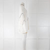 Staud White Black Trim Chunky Cotton Jumper