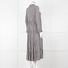 Ganni Black And White Small Check Tiered Maxi Dress