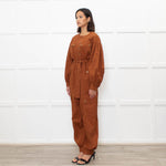 Ulla Johnson Tan Long Sleeve Belted Jumpsuit