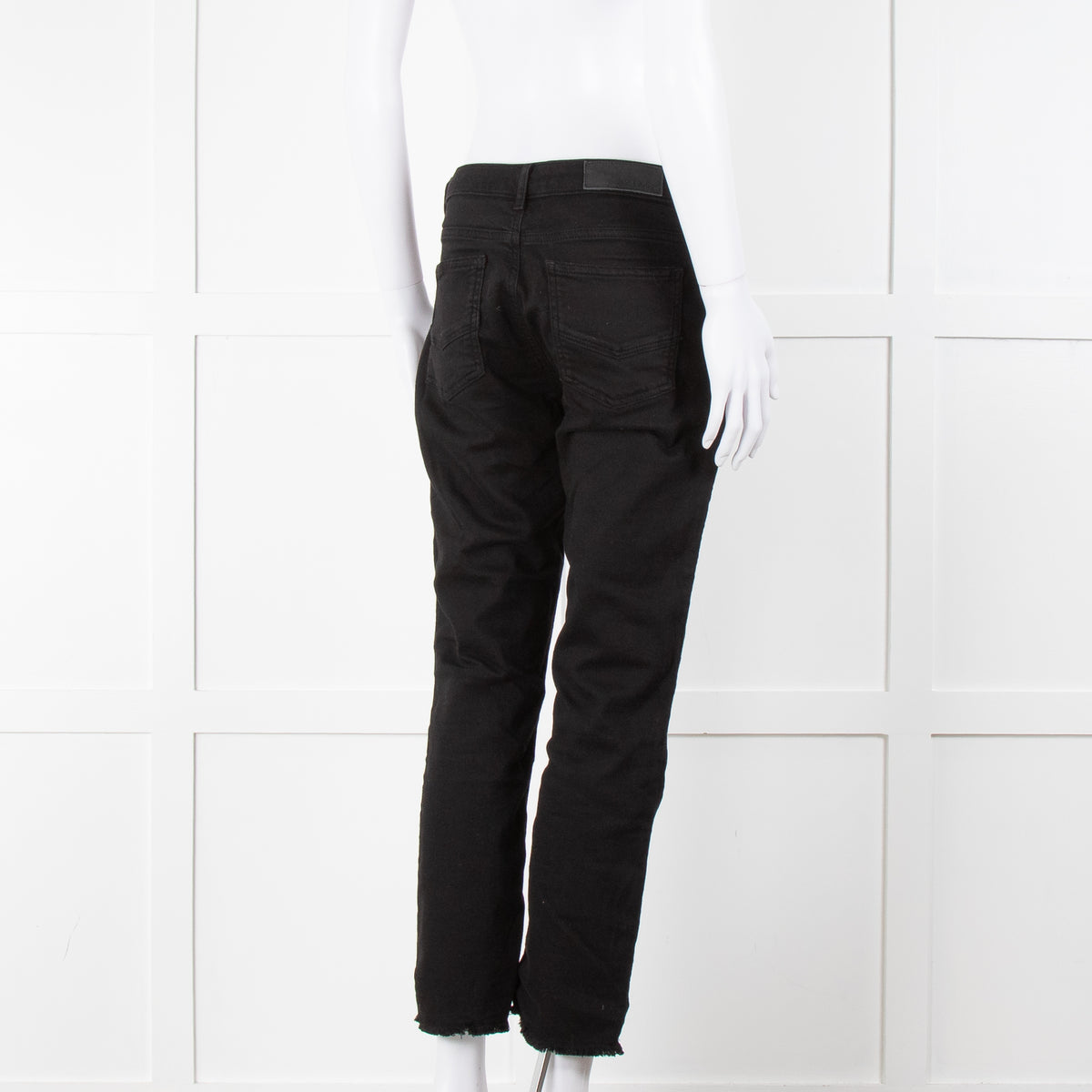 Zadig & Voltiare Black Raw Hem Zip Detail Jeans