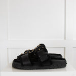 Valentino Garavani Rockstud Flat Shearling Lined Slides