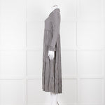 Ganni Black And White Small Check Tiered Maxi Dress